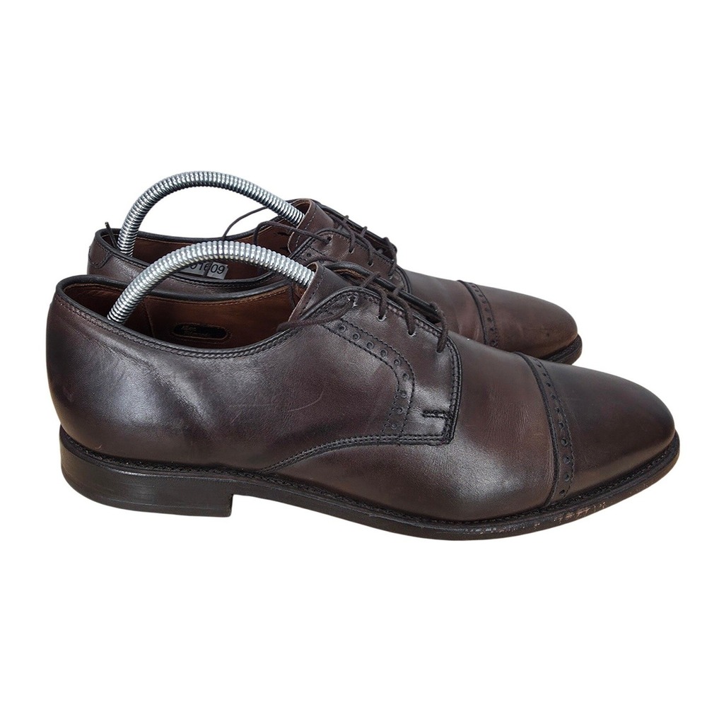 Allen Edmonds Clifton Oxford Shoes Mens 10 D Brown Leather Cap Toe Derby Shoes